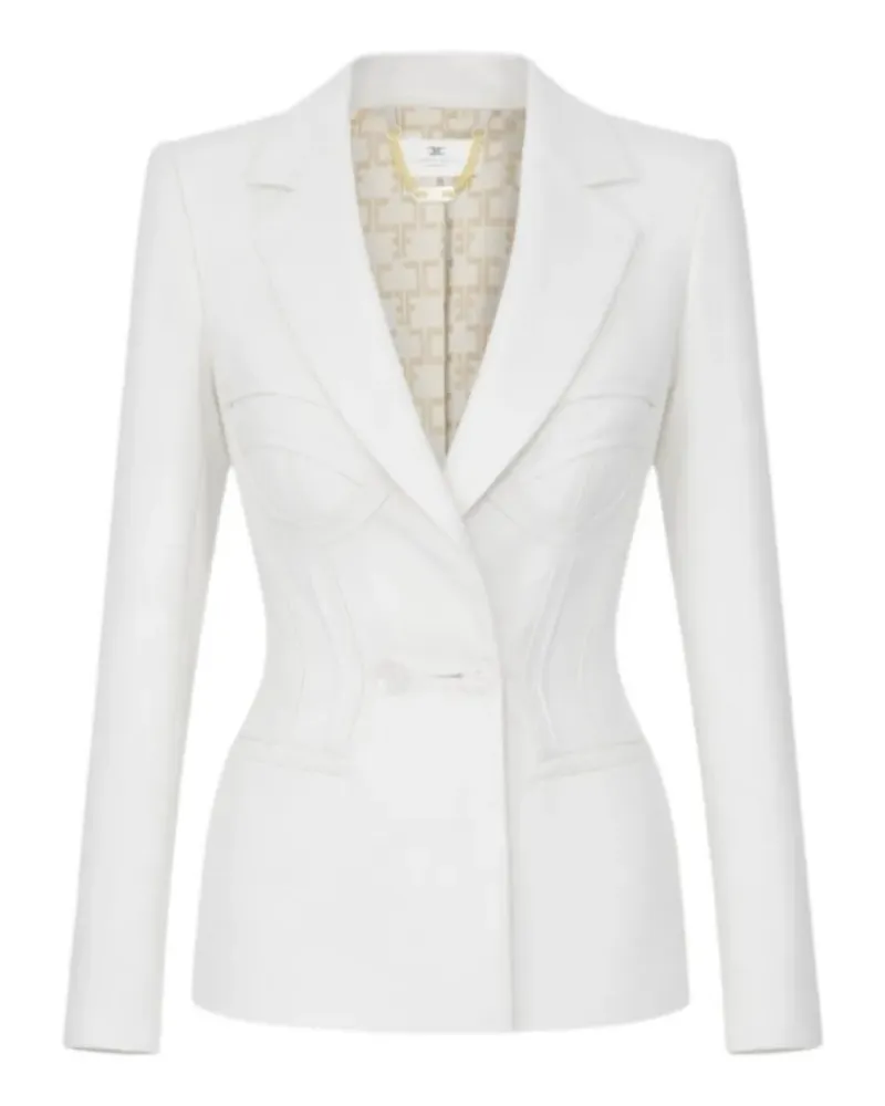 Elisabetta Franchi Ungesäumte Jacke im Bustier-Style - Weiß Weiß