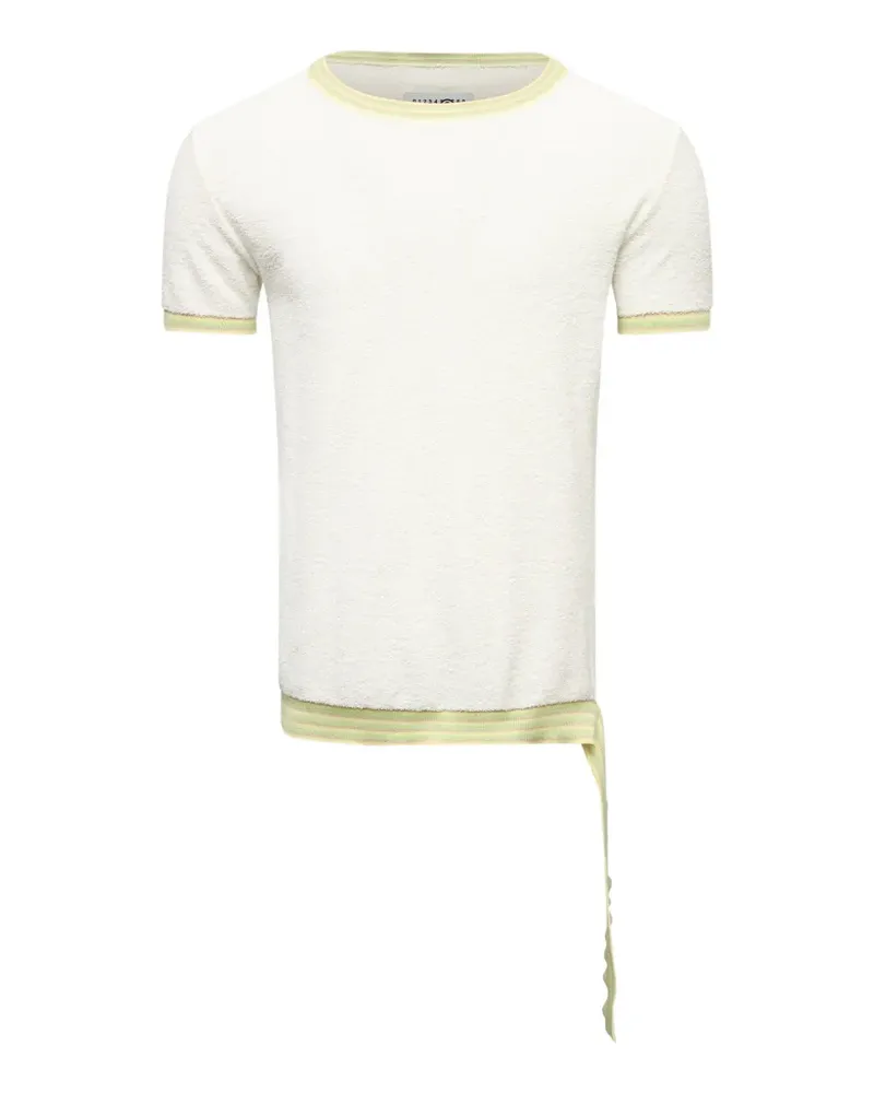 Maison Margiela round-neck knitted cotton T-shirt - Nude Nude