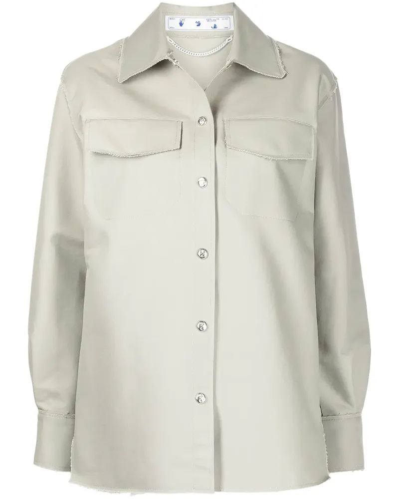OFF-WHITE Hemdjacke mit ungesäumten Kanten - Grau Grau
