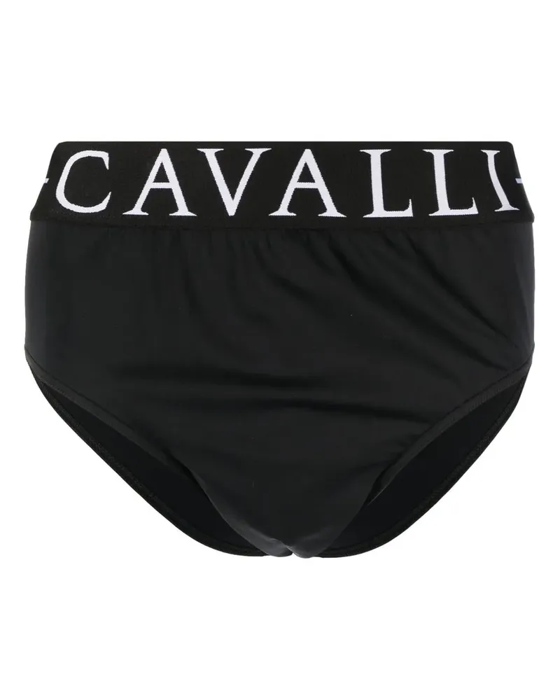 Roberto Cavalli Badehose mit Logo-Print - Schwarz Schwarz