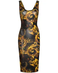 Versace Jeans Midikleid mit Watercolour Couture-Print Schwarz