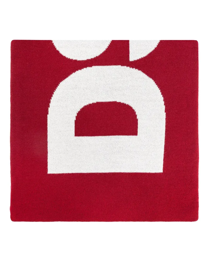 Dsquared2 Strickschal mit Logo - Rot Rot
