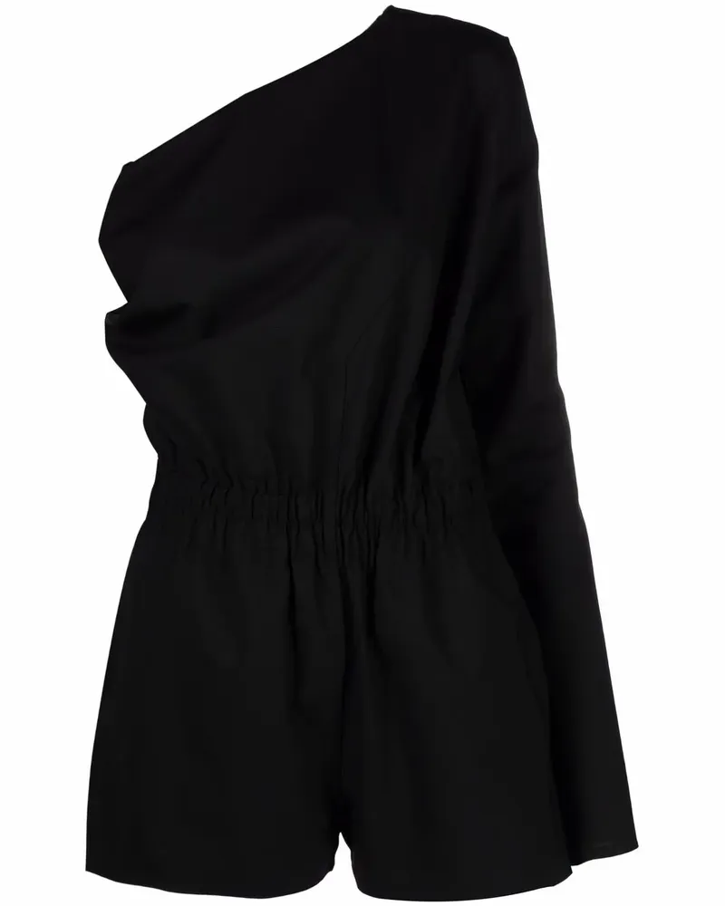 Rick Owens Asymmetrischer One-Shoulder-Playsuit - Schwarz Schwarz