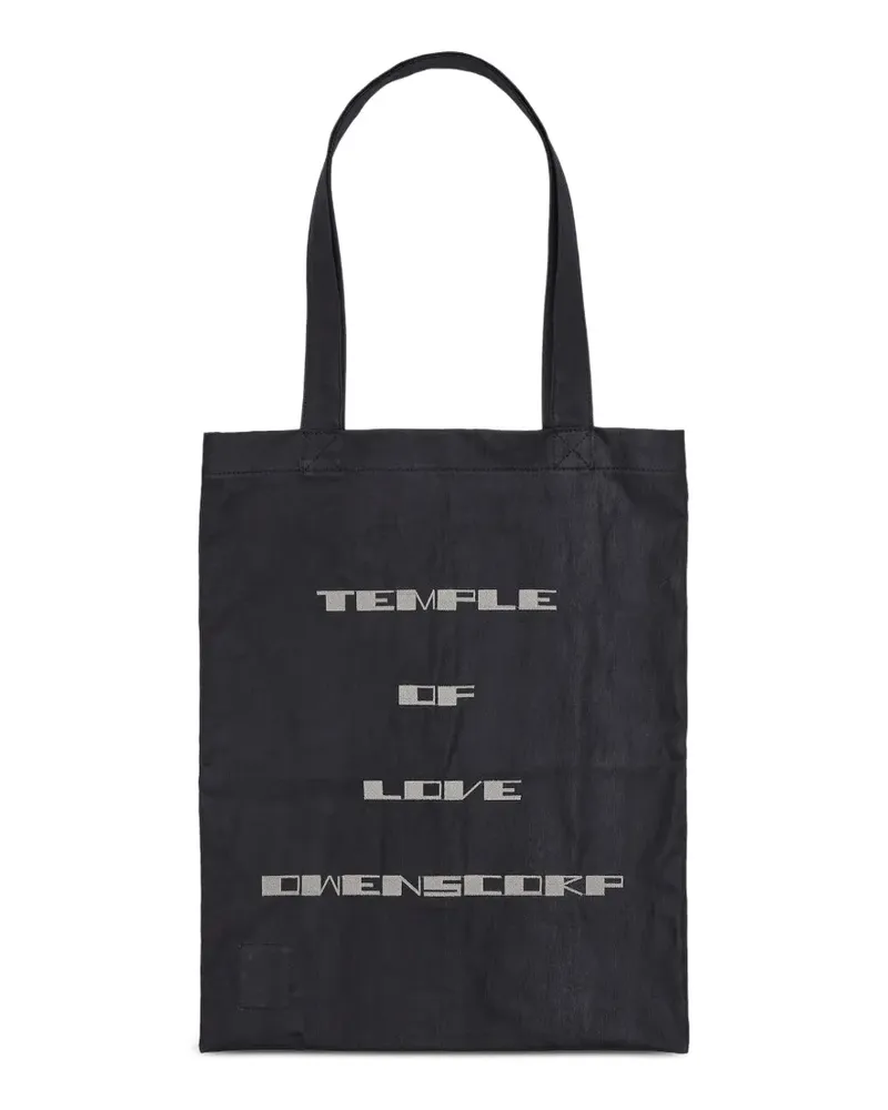DRKSHDW by Rick Owens Eckiger Tote Bag mit Textgrafik - Schwarz Schwarz