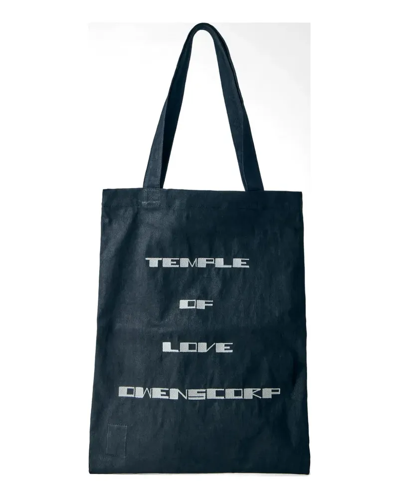 DRKSHDW by Rick Owens text-graphic rectangular tote bag - Schwarz Schwarz