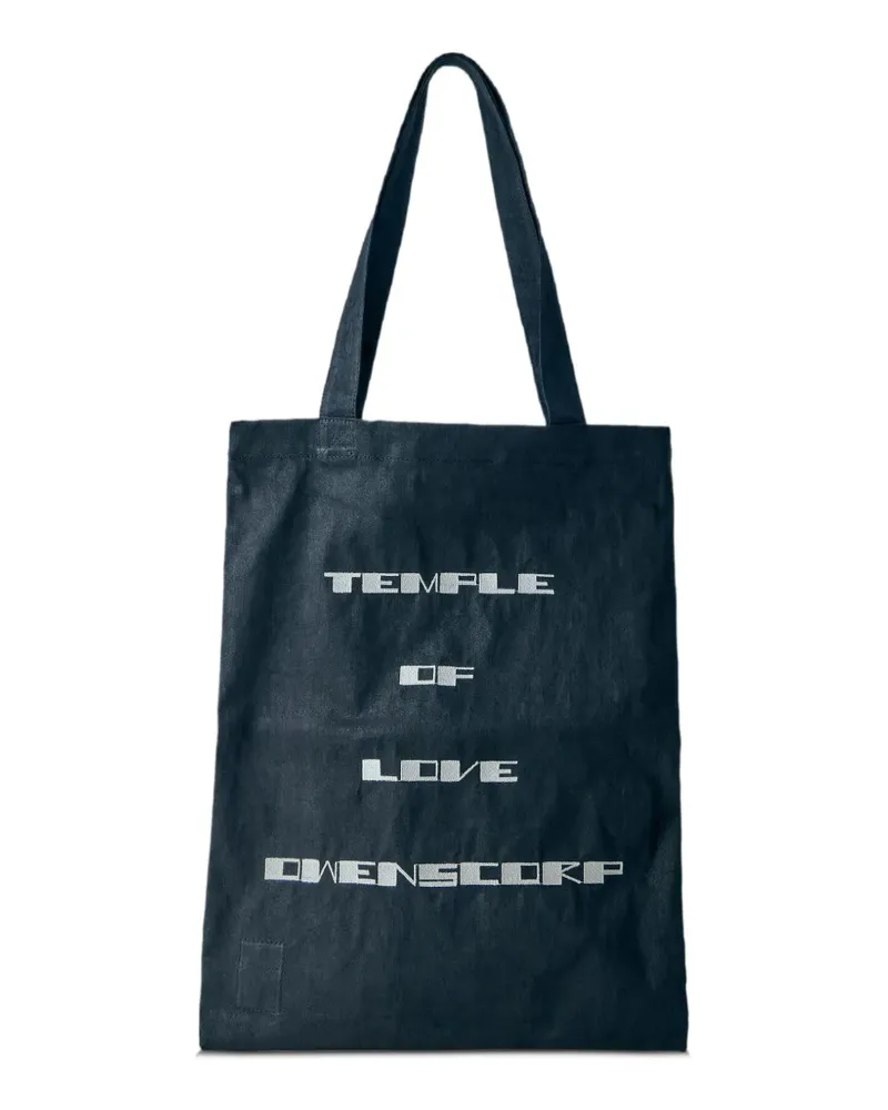 DRKSHDW by Rick Owens Eckiger Tote Bag mit Textgrafik - Schwarz Schwarz