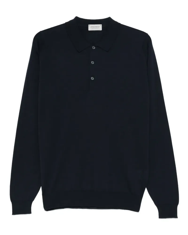 John Smedley Belper Poloshirt mit Knöpfen - Blau Blau