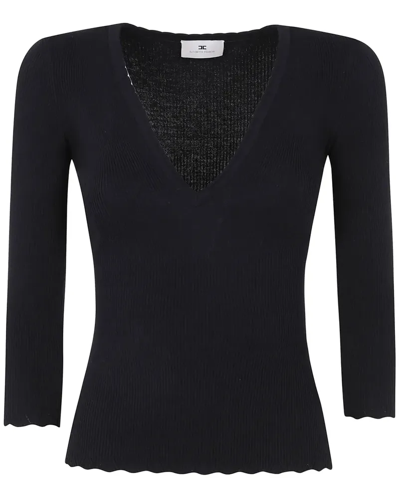 Elisabetta Franchi Gestricktes Oberteil - Schwarz Schwarz