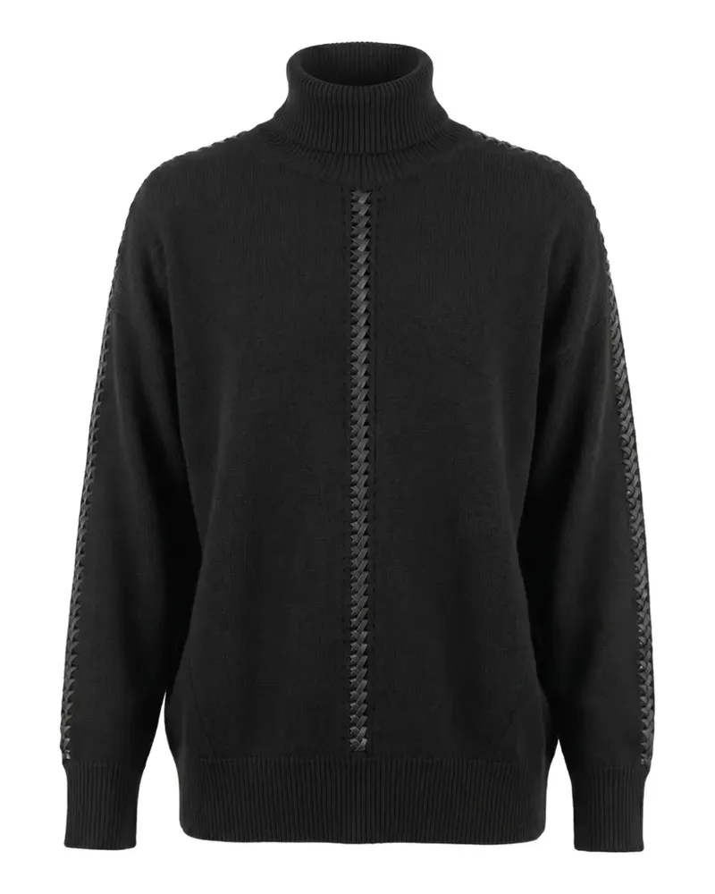 P.A.R.O.S.H. P.A.R.O H. Rollkragenpullover mit geflochtenem Detail - Schwarz Schwarz