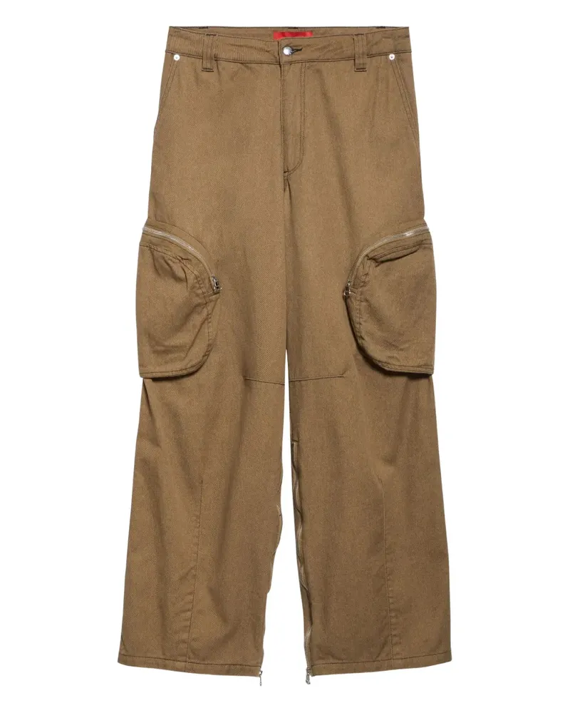 Eckhaus Latta zip-pocket cargo trousers - Nude Nude