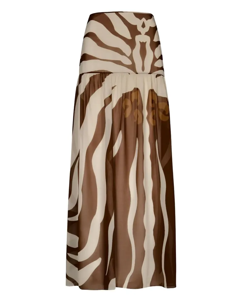 Johanna Ortiz Bohemia Rock mit Zebra-Print - Braun Braun