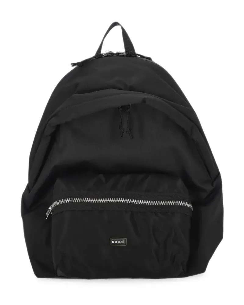 Sacai logo-patch zip-fastening backpack - Schwarz Schwarz