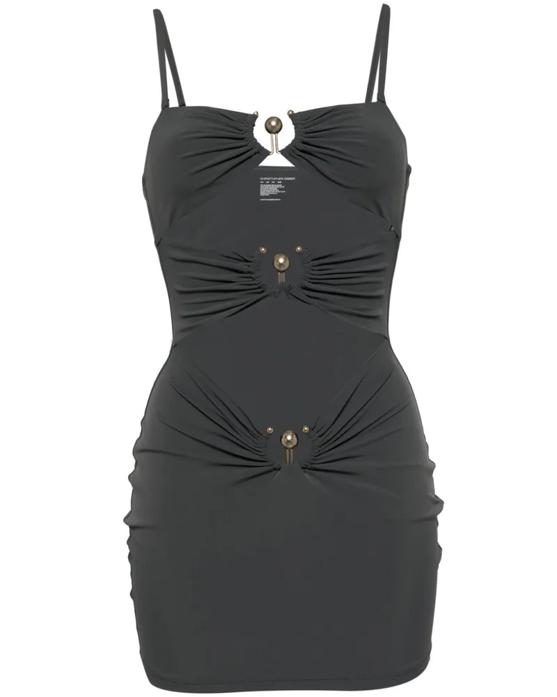 Christopher Esber Pierced Orbit Minikleid - Grau Grau