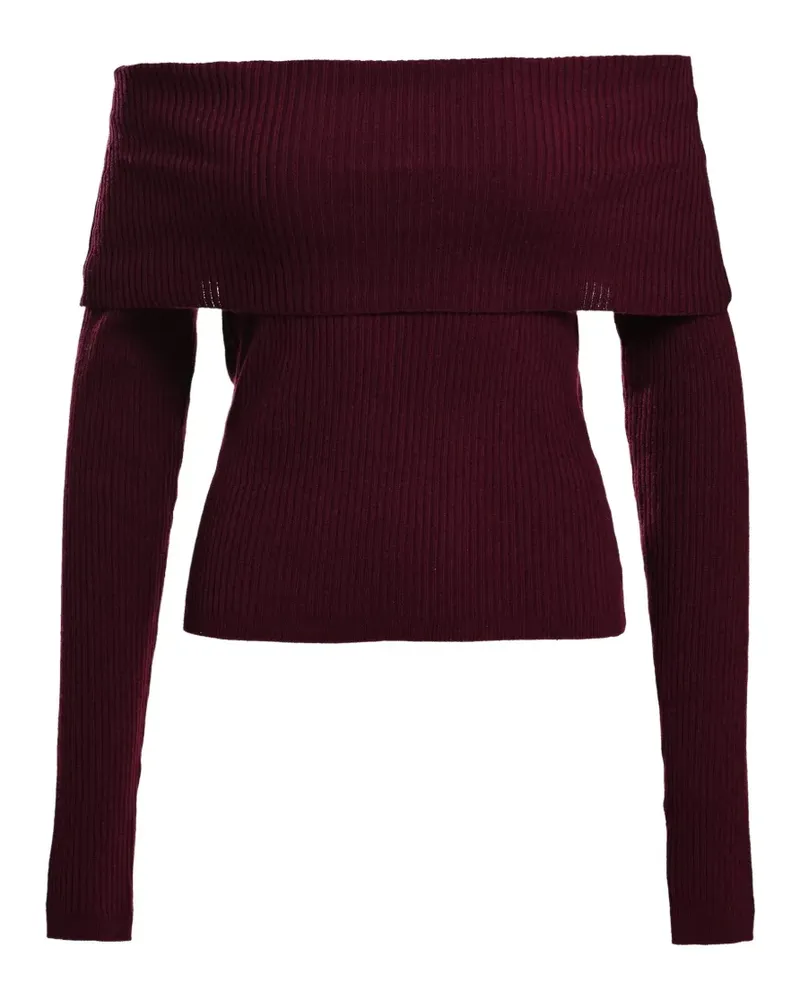 Essentiel Schulterfreier Killy Pullover aus Rippstrick - Rot Rot