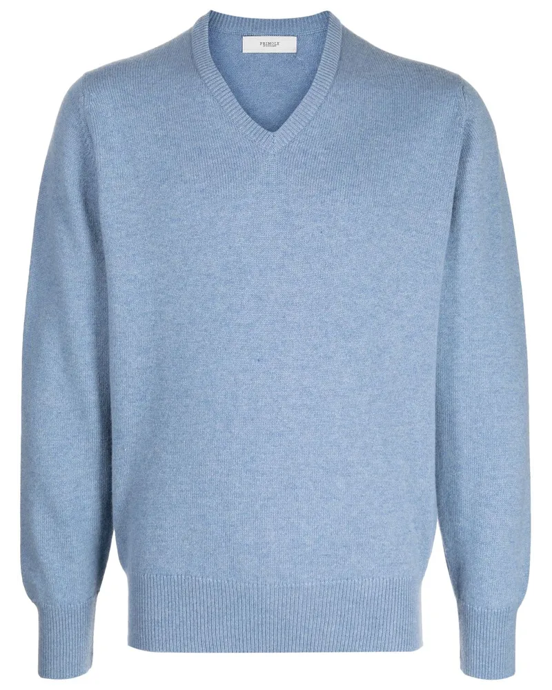 Pringle of Scotland Kaschmirpullover mit V-Ausschnitt Blau