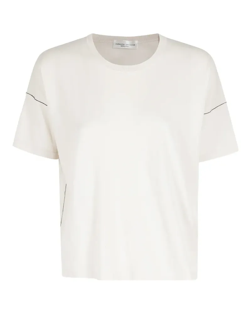 Roberto Collina contrast-stitching T-shirt - Nude Nude