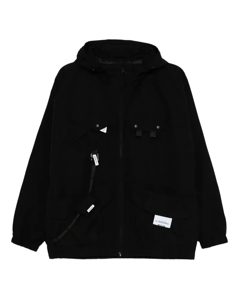 Musium Div. Kapuzenjacke mit aufgesetzten Taschen - Schwarz Schwarz