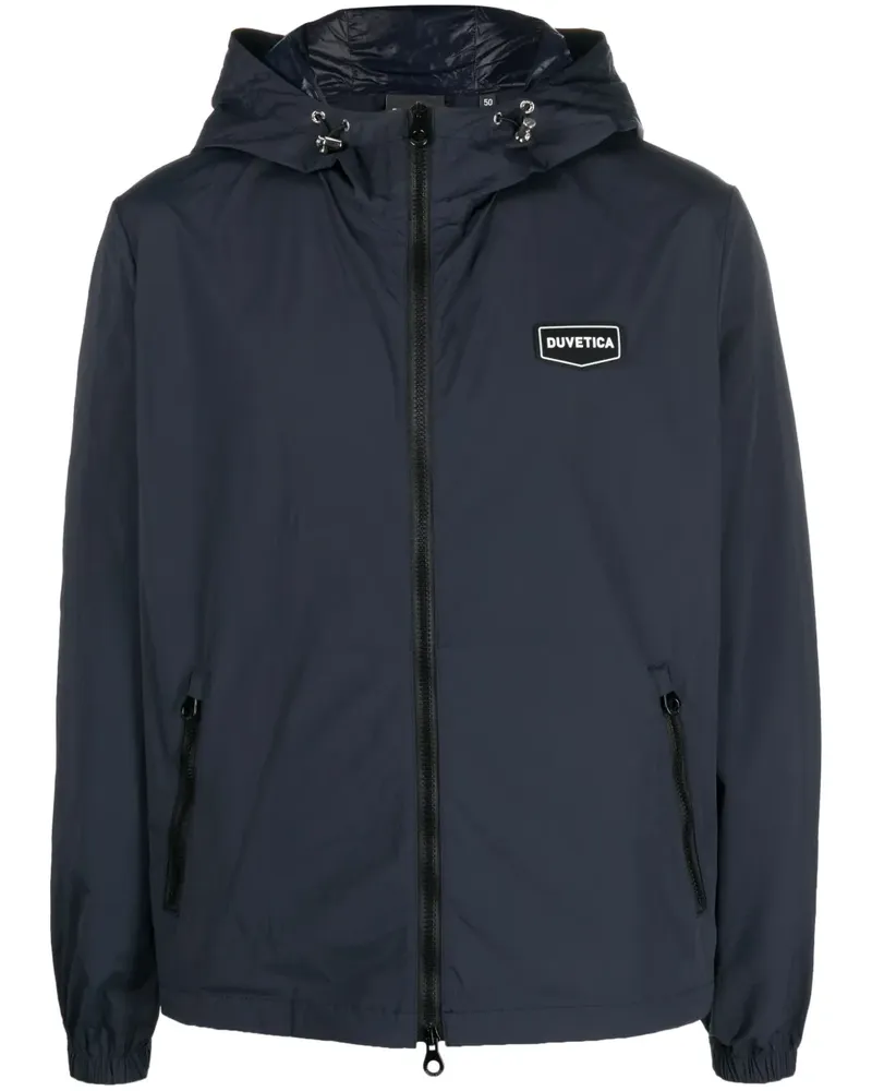 Duvetica Kapuzenjacke mit Logo-Patch - Blau Blau