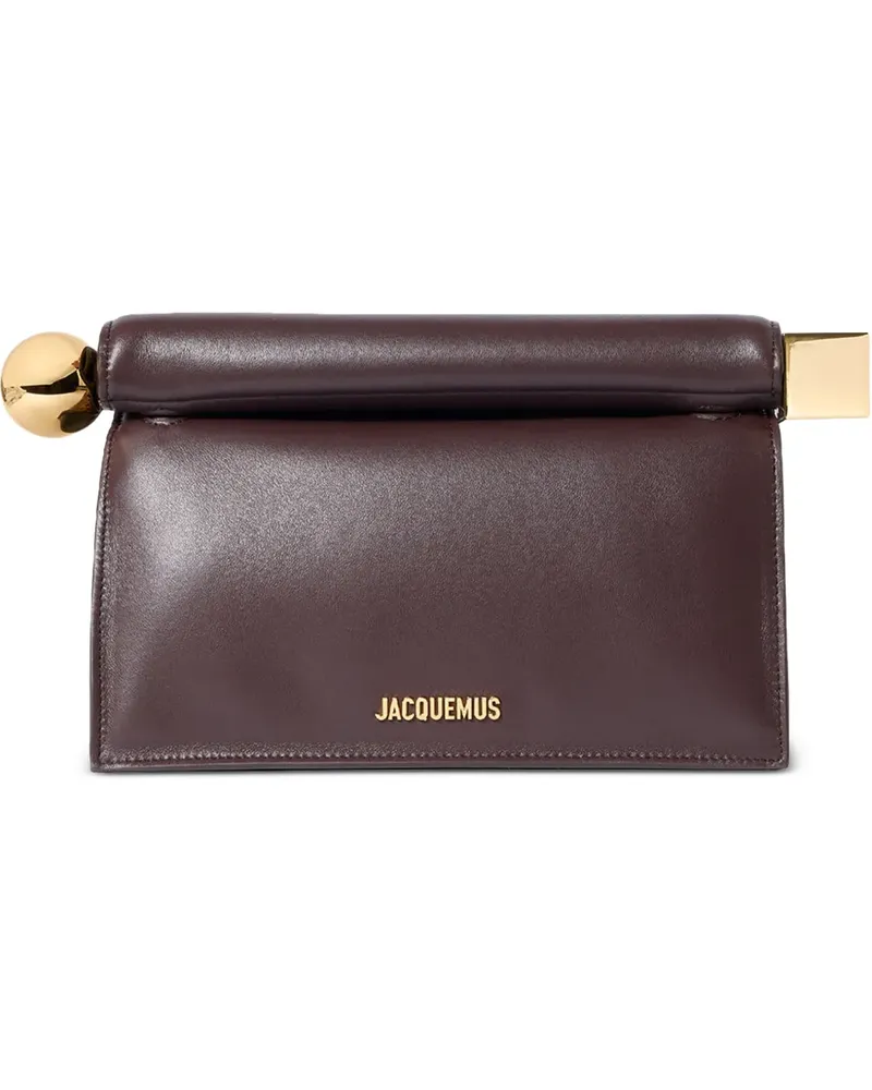 Jacquemus Rond Carré Clutch mit Logo - Braun Braun