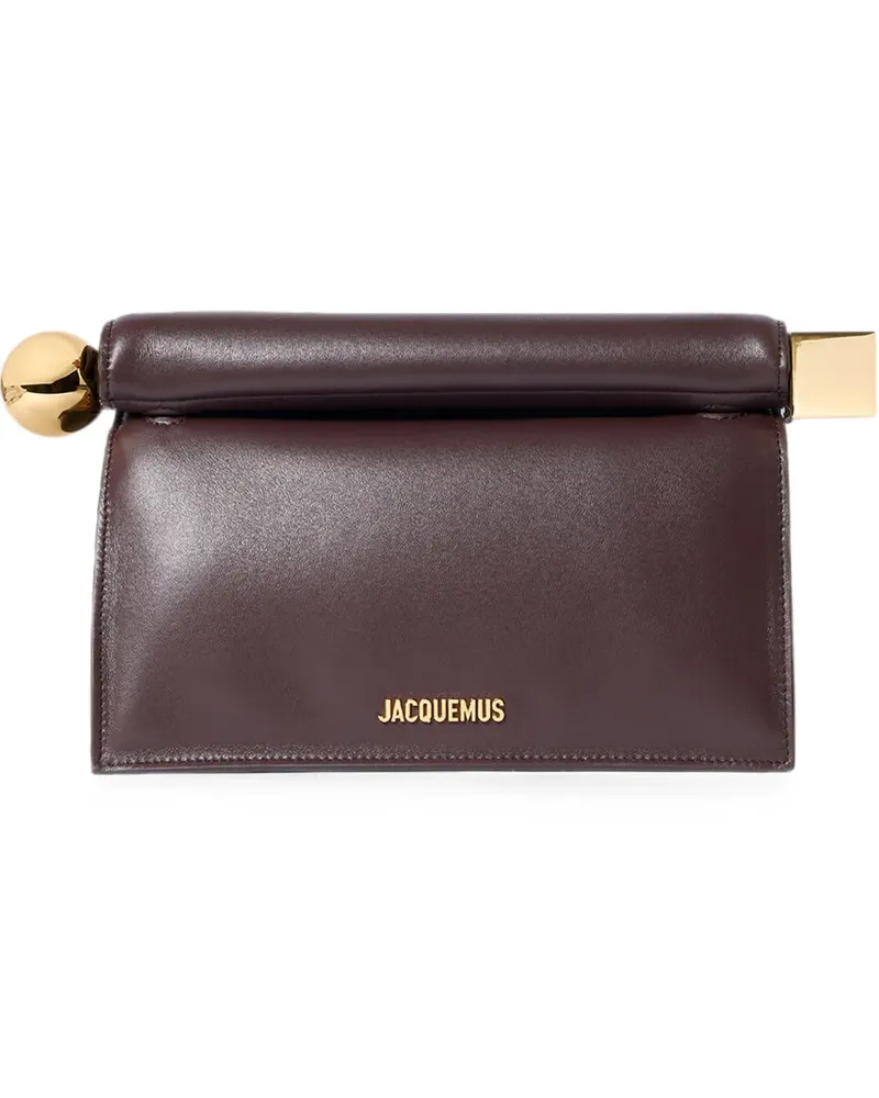 Jacquemus Rond Carré logo-plaque clutch bag - Braun Braun