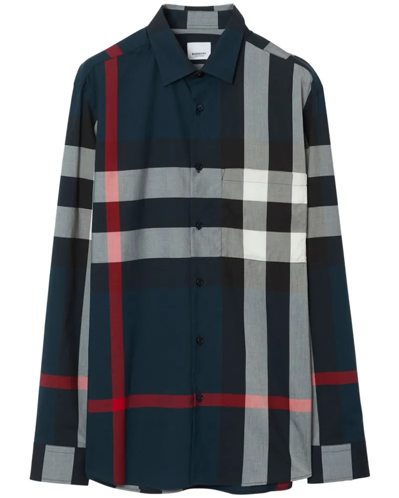 Burberry Hemd mit Karomuster - Blau Blau