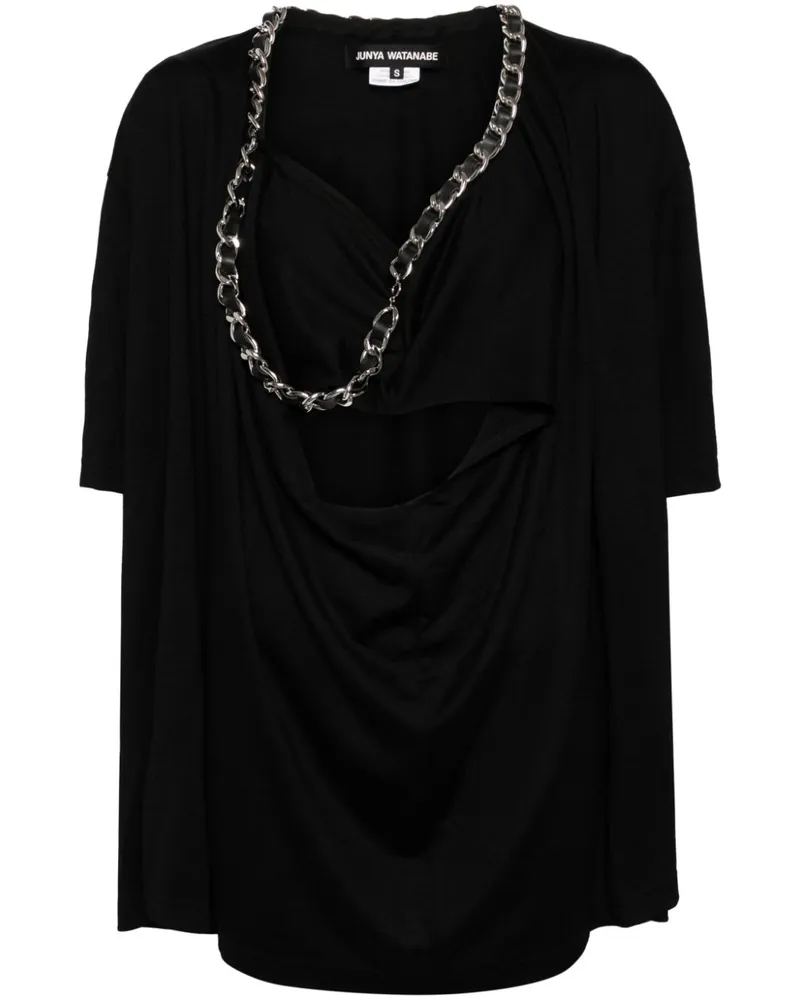 Junya Watanabe Asymmetrisches T-Shirt - Schwarz Schwarz