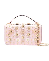 Moschino Schultertasche mit floralen Nieten Rosa