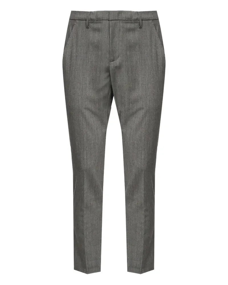 Dondup Hose mit Logo-Schild - Grau Grau