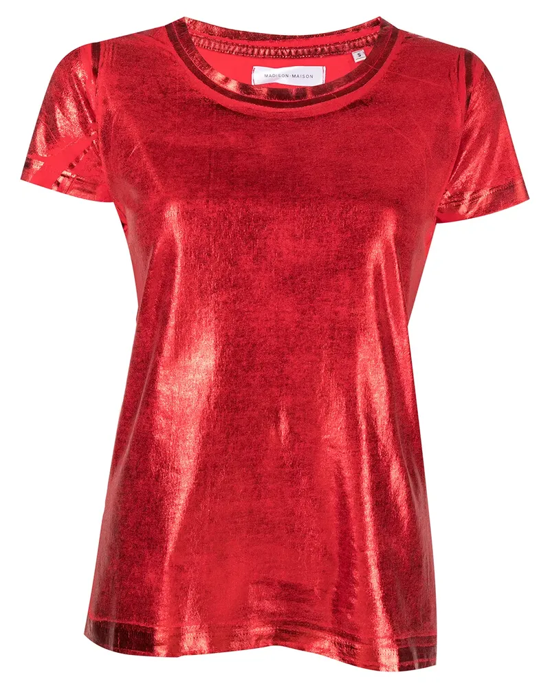 MADISON.MAISON T-Shirt im Metallic-Look - Rot Rot