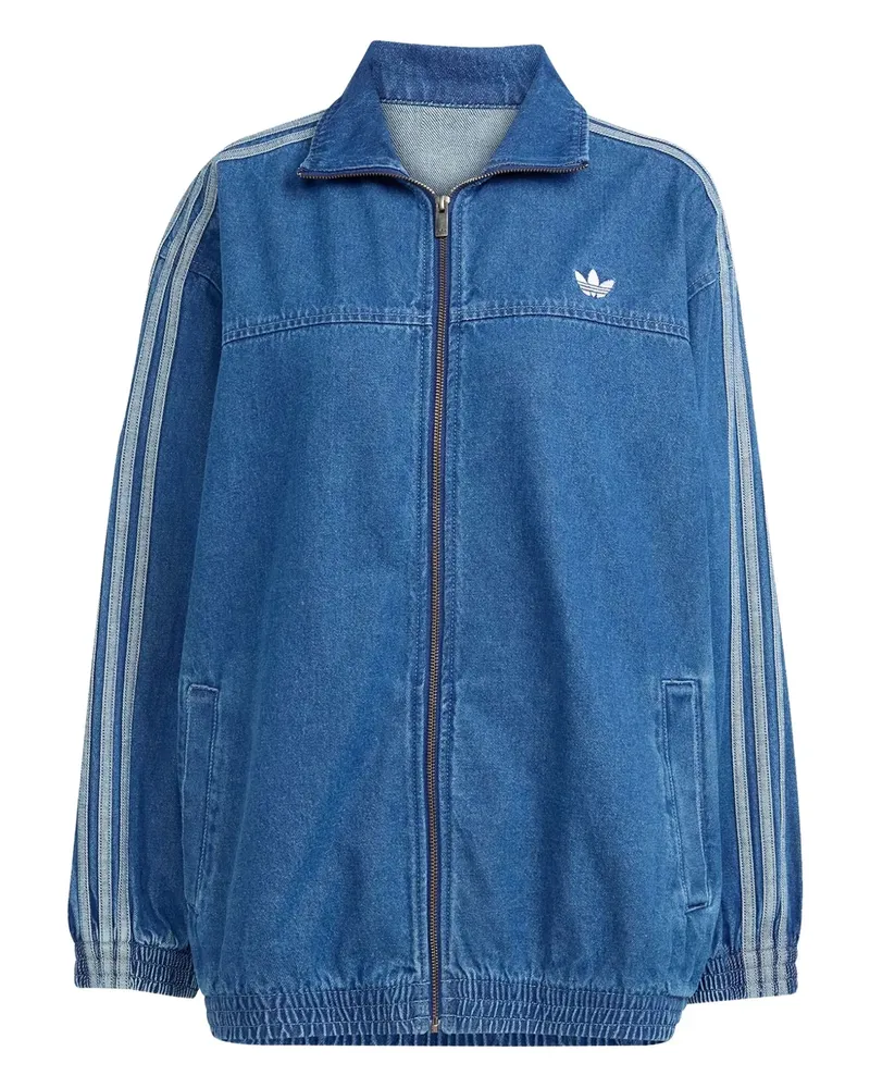 adidas Adilenium Jeansjacke mit Streifendetail - Blau Blau