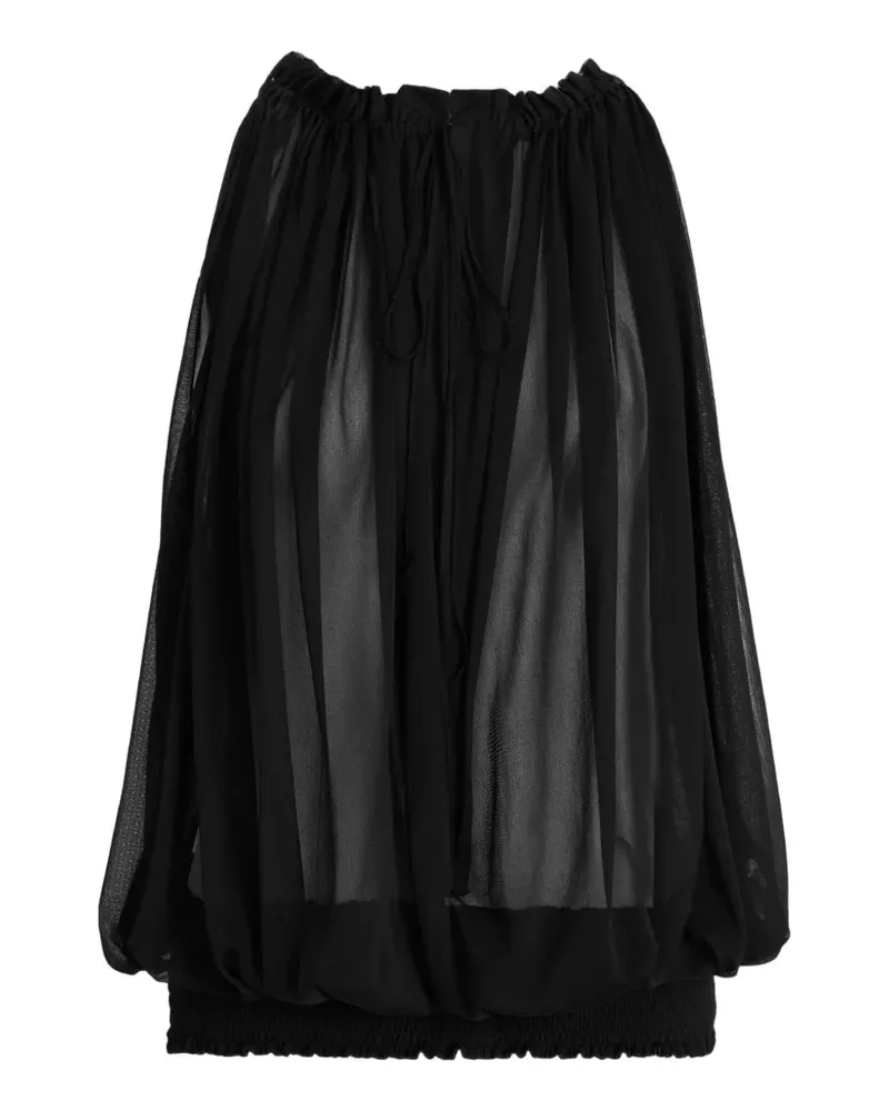 Balmain Ärmelloses Musselin-Oberteil - Schwarz Schwarz