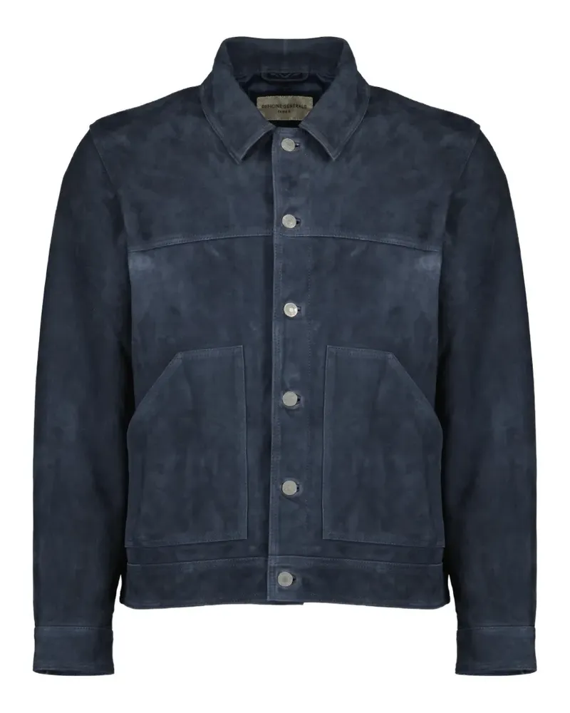 Officine Generale Lokis Lederjacke - Blau Blau