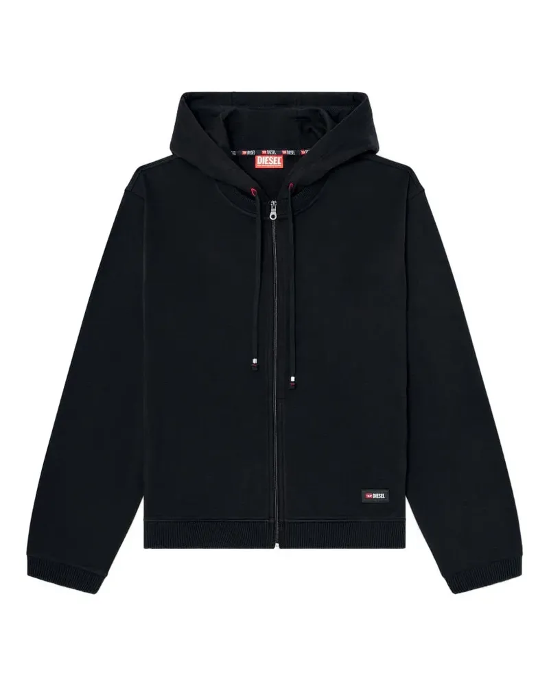 Diesel Kapuzenjacke mit Logo-Detail - Schwarz Schwarz
