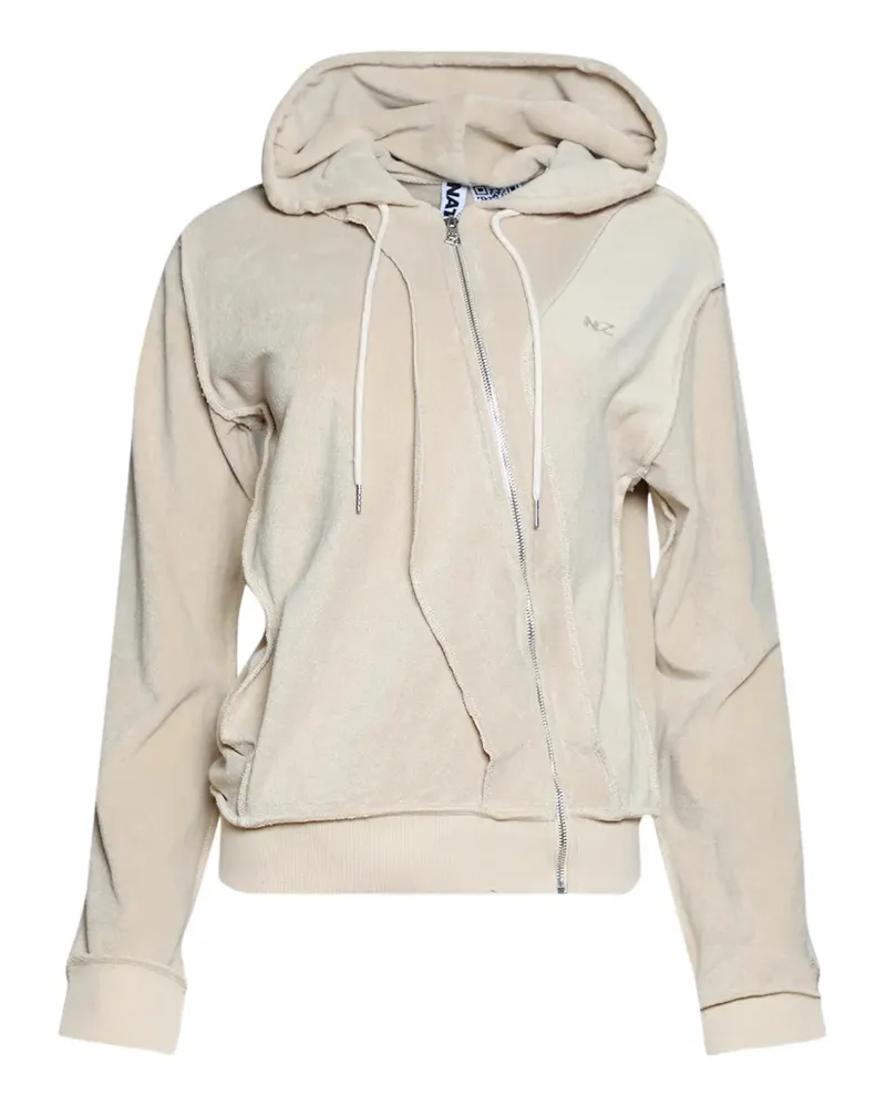 Natasha Zinko asymmetric-zip hoodie - Nude Nude