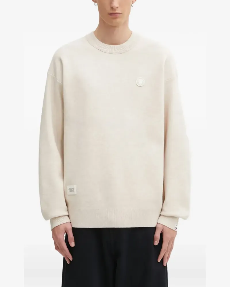 BAPE Sweatshirt mit Logo-Patch - Nude Nude