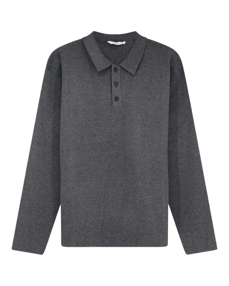 Hevò button-fastening long-sleeve polo - Grau Grau