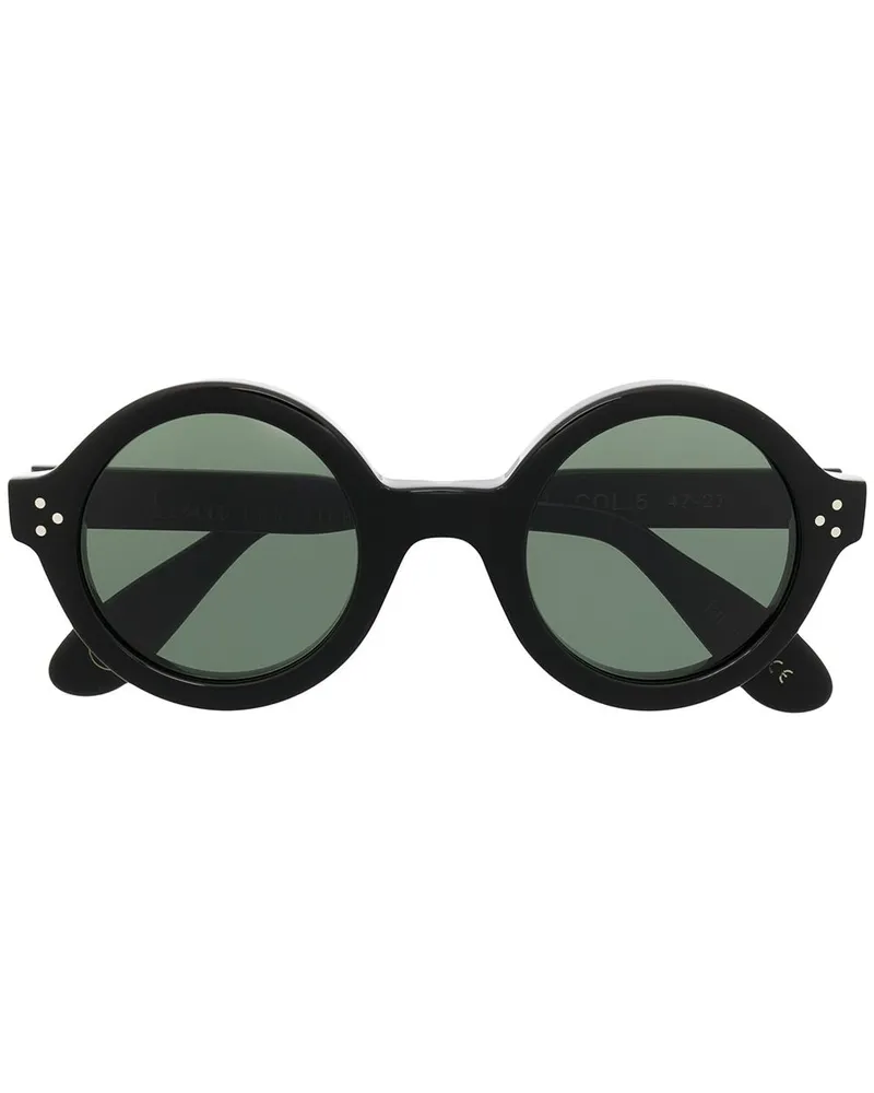 Lesca Runde 'Phil' Sonnenbrille - Schwarz Schwarz