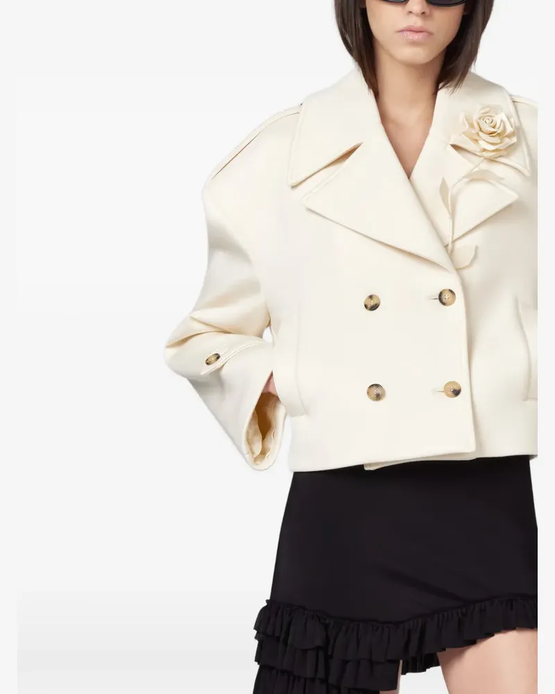 Giuseppe di Morabito Doppelreihige Jacke mit Blumendetail - Nude Nude