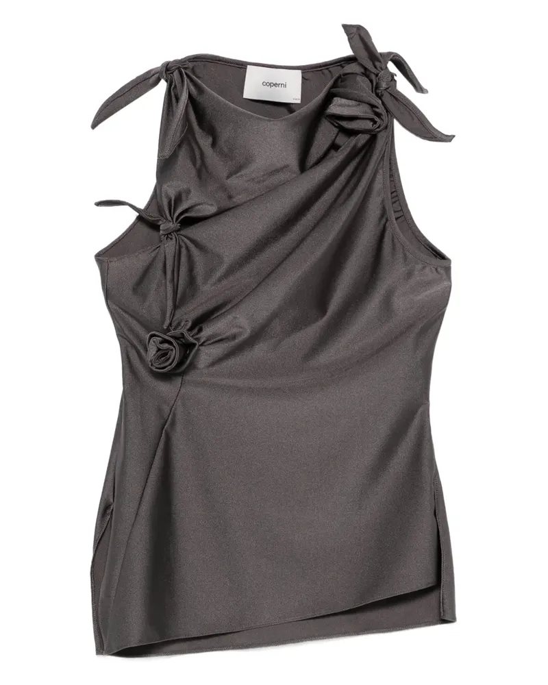 COPERNI asymmetric rose-detail top - Grau Grau