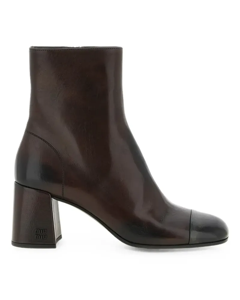 Miu Miu nappa leather booties - Braun Braun