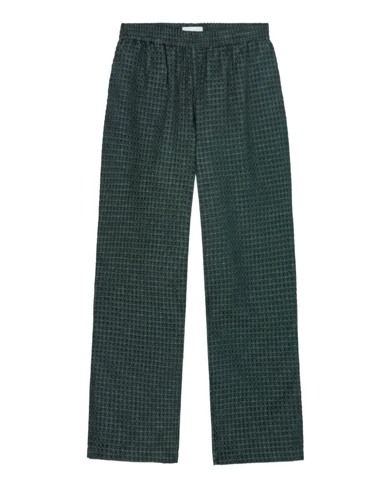 LES DEUX Seersucker elasticated-waist trousers - Grün Grün