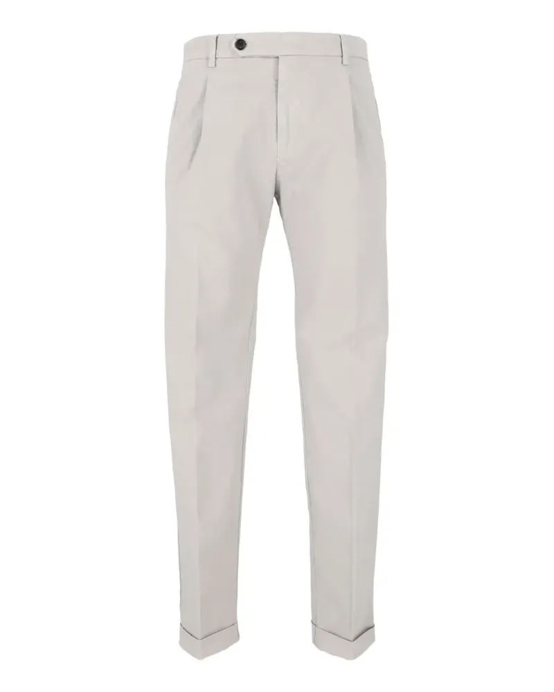 Berwich Gerade Bundfaltenhose mit Umschlag - Grau Grau