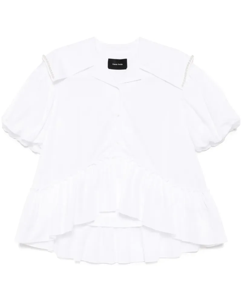 Simone Rocha Hemd mit Puffärmel und Matrosenkragen - Weiß Weiß