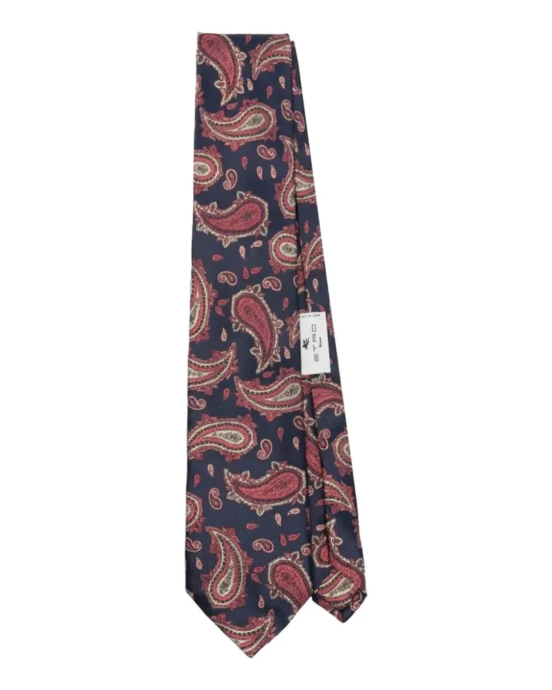 Etro paisley silk tie - Blau Blau