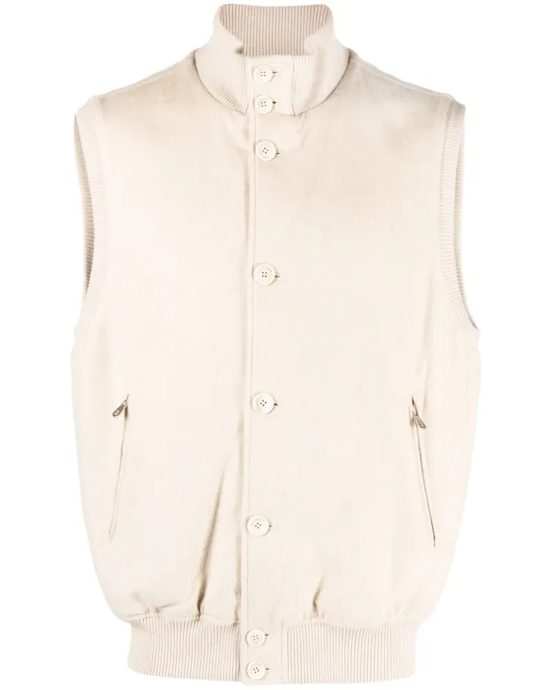 Brunello Cucinelli Wasserabweisende Weste mit Futter - Nude Nude
