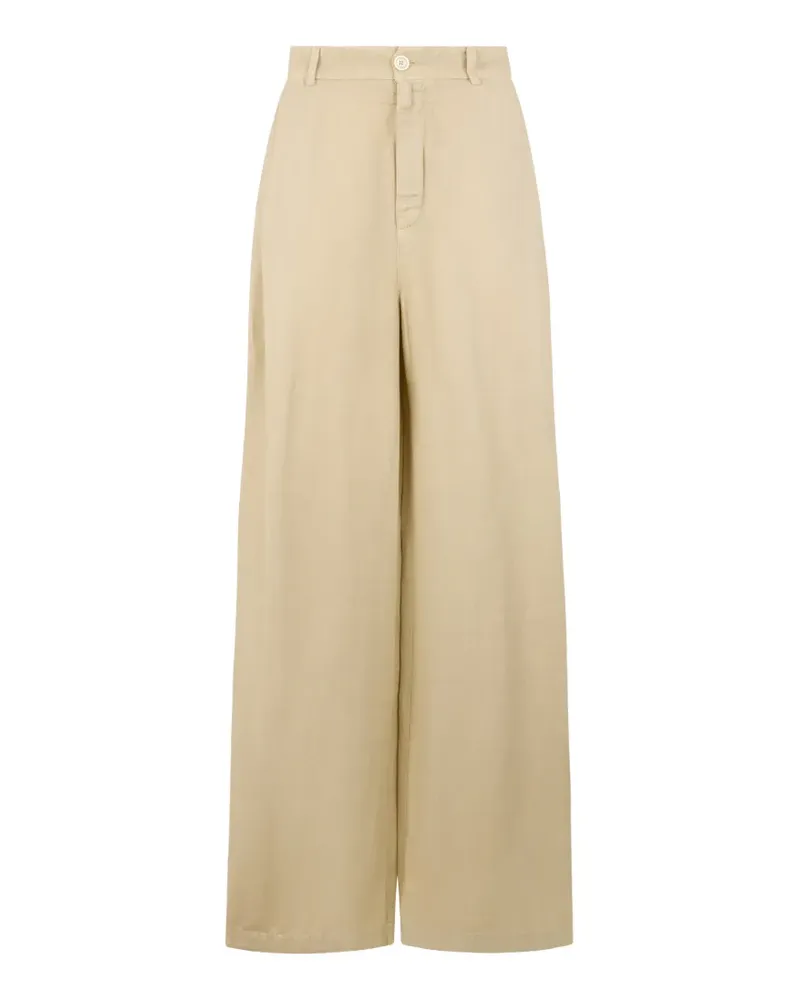 120% Lino wide-leg trousers - Nude Nude