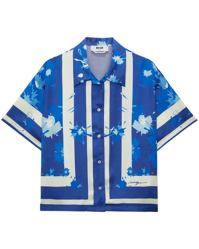 MSGM Hemd mit Print - Blau Blau