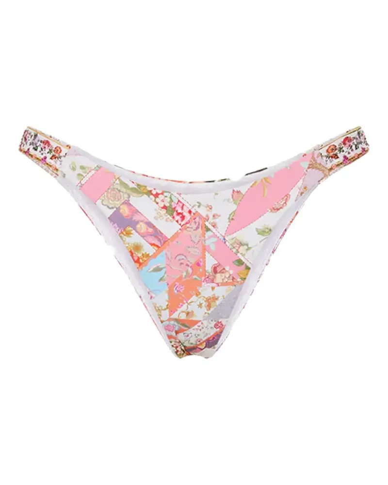 Camilla Bikinihöschen mit Blumen-Print - Weiß Weiß