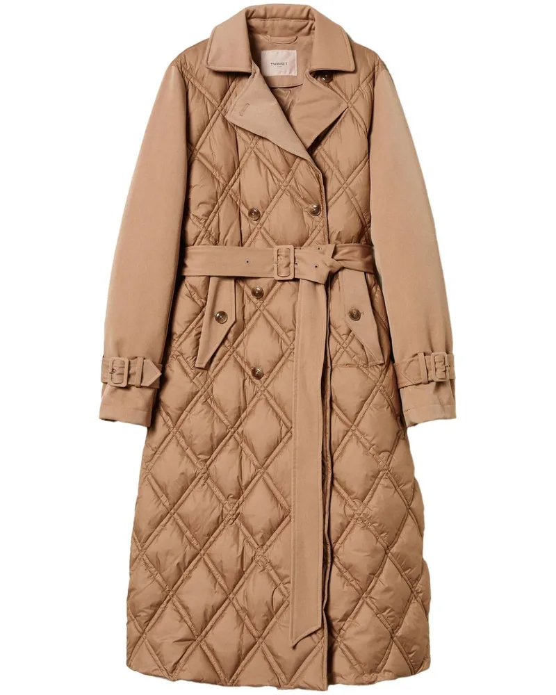 Twin-Set Doppelreihige Steppjacke - Nude Nude