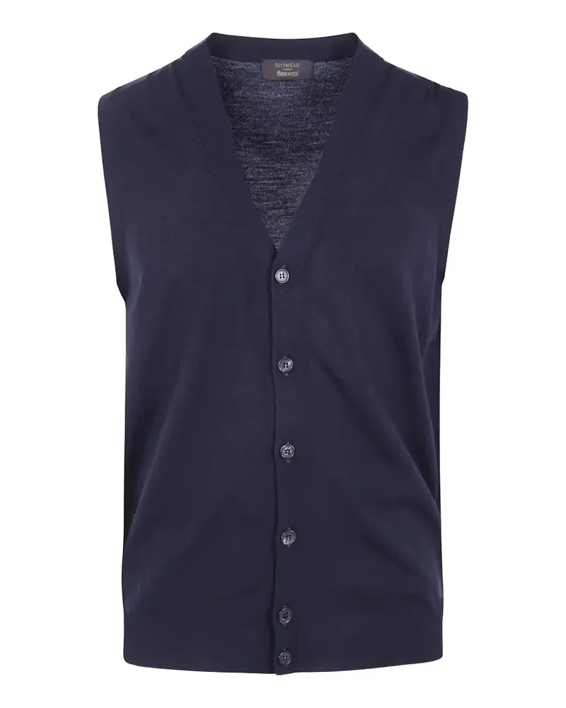 Zanone Strickweste mit V-Ausschnitt - Blau Blau